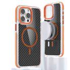 For iPhone 13 Pro Max Magsafe Dual-Color Carbon Fiber Phone Case(Orange) - 1