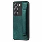 For vivo Y100 IDN Retro Wristband Holder Leather Back Phone Case(Green) - 1