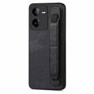 For vivo iQOO Z8X Retro Wristband Holder Leather Back Phone Case(Black) - 1