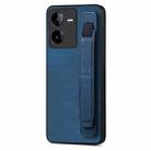 For vivo iQOO Z8X Retro Wristband Holder Leather Back Phone Case(Blue) - 1