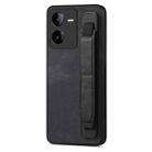 For vivo iQOO Z8 Retro Wristband Holder Leather Back Phone Case(Black) - 1