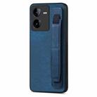 For vivo iQOO Z8 Retro Wristband Holder Leather Back Phone Case(Blue) - 1