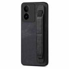 For vivo S17e 5G Retro Wristband Holder Leather Back Phone Case(Black) - 1