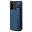 For vivo S17e 5G Retro Wristband Holder Leather Back Phone Case(Blue) - 1