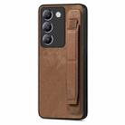 For vivo Y100 Retro Wristband Holder Leather Back Phone Case(Brown) - 1