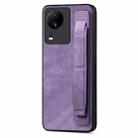 For vivo iQOO Neo 7 SE Retro Wristband Holder Leather Back Phone Case(Purple) - 1