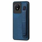 For vivo Y02 Retro Wristband Holder Leather Back Phone Case(Blue) - 1