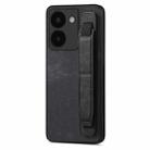 For vivo Y52T Retro Wristband Holder Leather Back Phone Case(Black) - 1