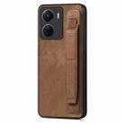 For vivo Y16 Retro Wristband Holder Leather Back Phone Case(Brown) - 1