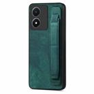 For vivo Y02S Retro Wristband Holder Leather Back Phone Case(Green) - 1
