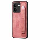 For vivo S17 / S17 Pro / V29 Retro Wristband Holder Leather Back Phone Case(Pink) - 1