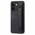 For vivo S17 / S17 Pro / V29 Retro Wristband Holder Leather Back Phone Case(Black) - 1