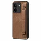 For vivo S17 / S17 Pro / V29 Retro Wristband Holder Leather Back Phone Case(Brown) - 1