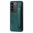 For vivo S16 / V27 Retro Wristband Holder Leather Back Phone Case(Green) - 1