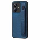 For Realme 10 Pro Retro Wristband Holder Leather Back Phone Case(Blue) - 1