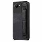 For Realme C30S Retro Wristband Holder Leather Back Phone Case(Black) - 1