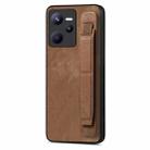 For Realme C35 Retro Wristband Holder Leather Back Phone Case(Brown) - 1