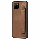 For Realme C11 2021 Retro Wristband Holder Leather Back Phone Case(Brown) - 1