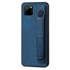 For Realme C11 2021 Retro Wristband Holder Leather Back Phone Case(Blue) - 1