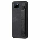 For Realme C21Y Retro Wristband Holder Leather Back Phone Case(Black) - 1