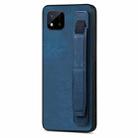 For Realme C20 Retro Wristband Holder Leather Back Phone Case(Blue) - 1