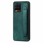 For Realme 8 / 8 Pro Retro Wristband Holder Leather Back Phone Case(Green) - 1