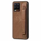 For Realme 8 / 8 Pro Retro Wristband Holder Leather Back Phone Case(Brown) - 1