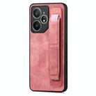 For Realme Neo7 Retro Wristband Holder Leather Back Phone Case(Pink) - 1