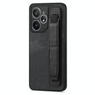 For Realme Neo7 Retro Wristband Holder Leather Back Phone Case(Black) - 1