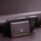 For iPhone 15 Suteni M1 Oil Wax MagSafe Detachable Horizontal Card Bag Phone Case(Purple) - 2