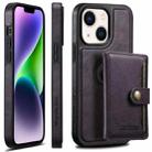 For iPhone 14 Plus Suteni M1 Oil Wax MagSafe Detachable Horizontal Card Bag Phone Case(Purple) - 1