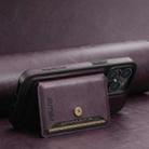 For iPhone 14 Plus Suteni M1 Oil Wax MagSafe Detachable Horizontal Card Bag Phone Case(Purple) - 2