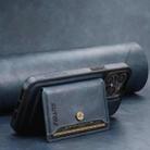 For iPhone 14 Plus Suteni M1 Oil Wax MagSafe Detachable Horizontal Card Bag Phone Case(Blue) - 2