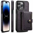For iPhone 14 Pro Suteni M1 Oil Wax MagSafe Detachable Horizontal Card Bag Phone Case(Purple) - 1