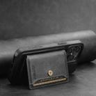 For iPhone 13 Pro Max Suteni M1 Oil Wax MagSafe Detachable Horizontal Card Bag Phone Case(Black) - 2