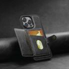 For iPhone 13 Pro Max Suteni M1 Oil Wax MagSafe Detachable Horizontal Card Bag Phone Case(Black) - 3
