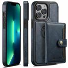 For iPhone 13 Pro Max Suteni M1 Oil Wax MagSafe Detachable Horizontal Card Bag Phone Case(Blue) - 1