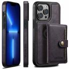 For iPhone 13 Pro Suteni M1 Oil Wax MagSafe Detachable Horizontal Card Bag Phone Case(Purple) - 1