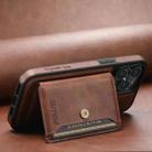 For iPhone 12  Suteni M1 Oil Wax MagSafe Detachable Horizontal Card Bag Phone Case(Brown) - 2