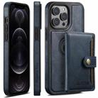 For iPhone 12 Pro Suteni M1 Oil Wax MagSafe Detachable Horizontal Card Bag Phone Case(Blue) - 1