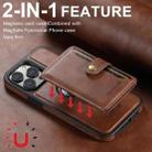 For iPhone 16 Pro Max Suteni M1 Oil Wax MagSafe Detachable Horizontal Card Bag Phone Case(Brown) - 3