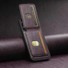 For iPhone 15 Suteni M2 Oil Wax MagSafe Horizontal Card Bag Phone Case(Purple) - 3