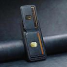 For iPhone 14 Suteni M2 Oil Wax MagSafe Horizontal Card Bag Phone Case(Blue) - 3