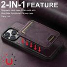 For iPhone 16 Plus Suteni M2 Oil Wax MagSafe Horizontal Card Bag Phone Case(Purple) - 3