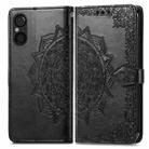 For Sony Xperia 5 V Mandala Flower Embossed Leather Phone Case(Black) - 1