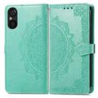 For Sony Xperia 5 V Mandala Flower Embossed Leather Phone Case(Green) - 1