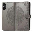 For Sony Xperia 5 V Mandala Flower Embossed Leather Phone Case(Grey) - 1