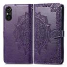 For Sony Xperia 5 V Mandala Flower Embossed Leather Phone Case(Purple) - 1