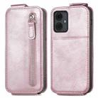 For Motorola Moto G14 4G Zipper Wallet Vertical Flip Leather Phone Case(Pink) - 1