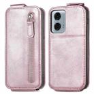 For Motorola Moto G24 Power 4G Zipper Wallet Vertical Flip Leather Phone Case(Pink) - 1